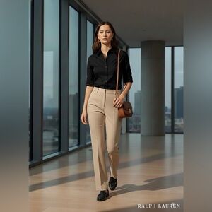 Ralph Lauren Black Women's Super Slim Fit Button Up shirt size 12